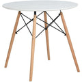 Esstisch Tisch Runder Esszimmertisch 80x80x74 cm Kuechentisch Speisetisch fuer Kueche Esszimmer Wohnzimmer und Buero Weiss