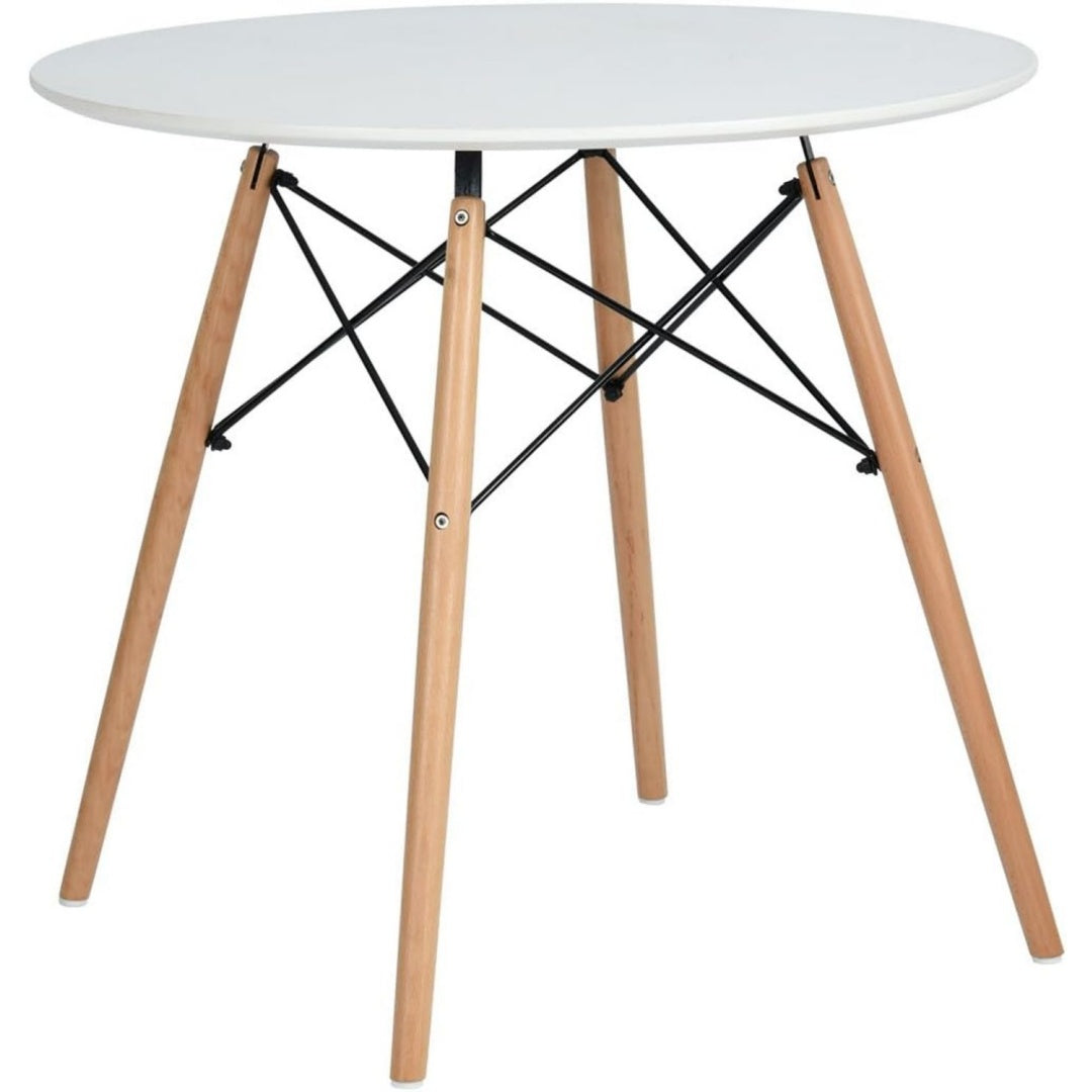Esstisch Tisch Runder Esszimmertisch 80x80x74 cm Kuechentisch Speisetisch fuer Kueche Esszimmer Wohnzimmer und Buero Weiss