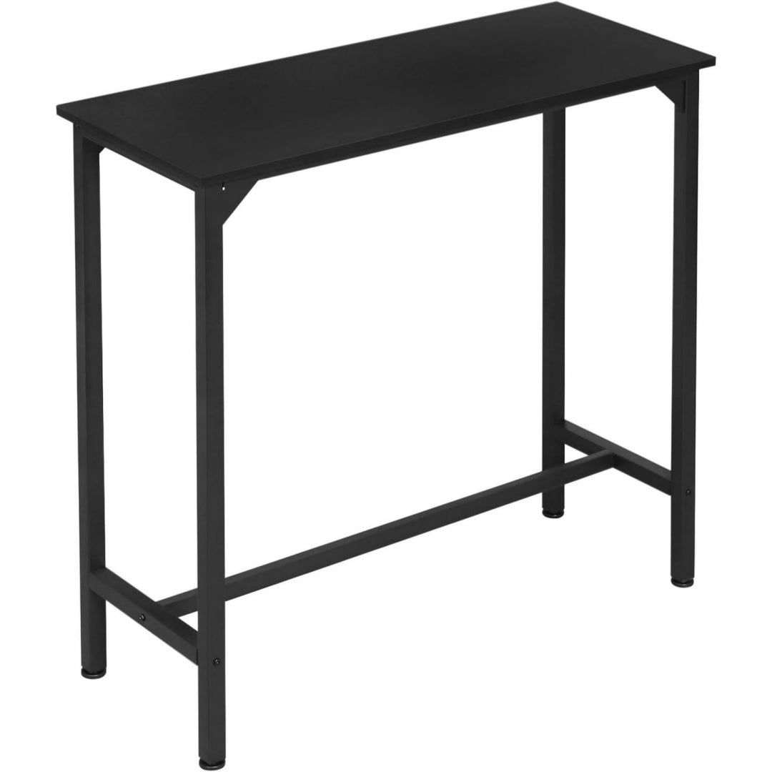 Bartisch 100 x 40 x 100 cm schmaler Stehtisch aus Metall Holz Hoher Kuechentisch Hochtisch fuer Kueche Bar Bistro
