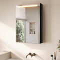 LED Spiegelschrank 70x48.5 cm schmal mit Organizer Steckdose Holz Mit Innen-Spiegel fertig montiert Anti-Beschlag 3 Lichtfarben dimmbar mit Memory fuer Badrenovierung