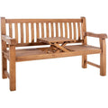 Teakbank Orlando I Wetterfeste Gartenbank Mit Klapp-Tisch Farbe Teak Groesse 150 cm