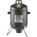 Raeuchertonne 40 cm vertikaler Holzkohlegrill beschichteter Stahlgrill mit 2 Grillrosten Thermometer Lueftungsoeffnungen herausnehmbarer Ascheschale BBQ Raeucherofen fuer Grillpartys