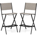 barhocker outdoor klappbar 2er set barstuehle wetterfest mit lehne tresenhocker mit fussstuetze bis 150 kg belastbar sitzhoehe 71 cm gartenstuehle fuer garten balkon terrasse