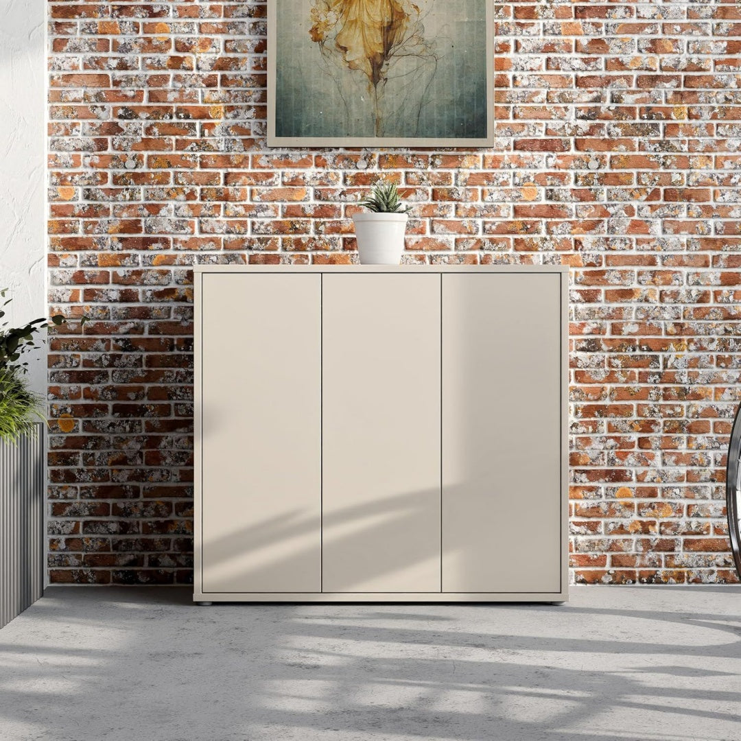 Alice Springs Schuhschrank 3 Tueren 8 Einlegeboeden Kaschmir Beige