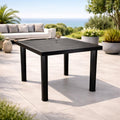 Bistrotisch Kunststoff Outdoor Tisch Anthrazit eckig Balkontisch Gartentisch Terrassentisch Wetterfest L80xB75xH72cm